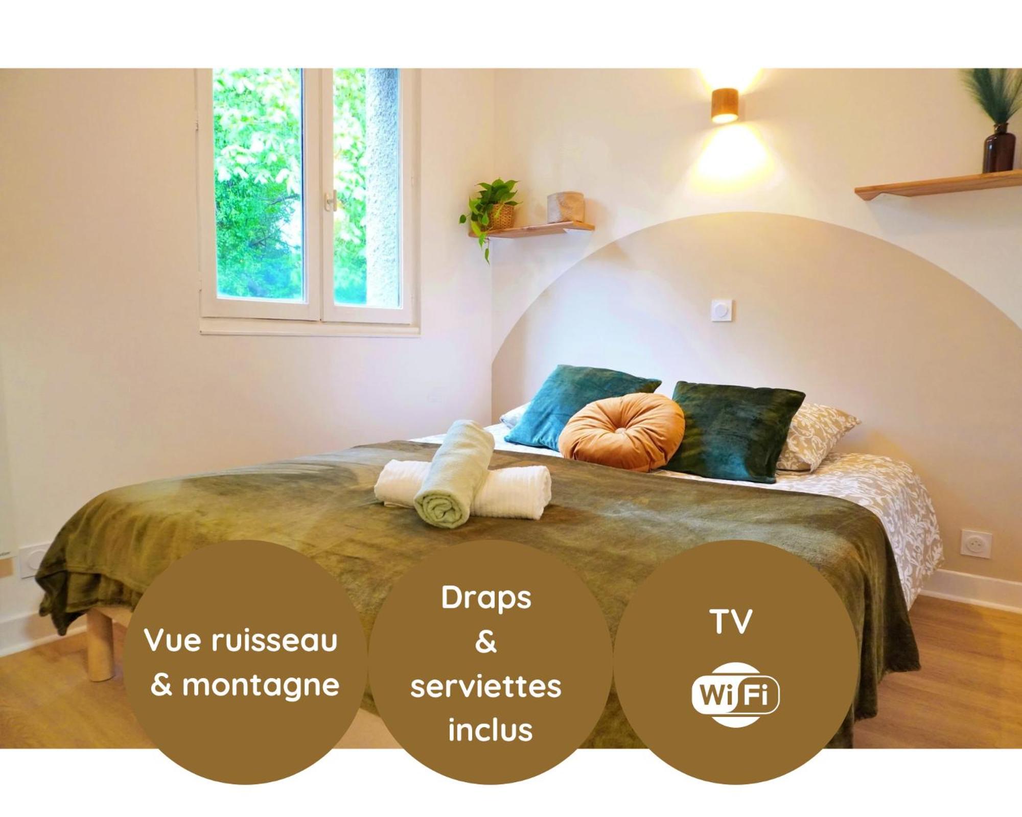 Ferienwohnung "Cocon Biellois" - Calme, Vue & Parking Bielle Exterior foto